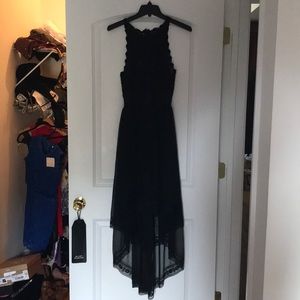 Black Bebe dress high - low mesh top worn once.